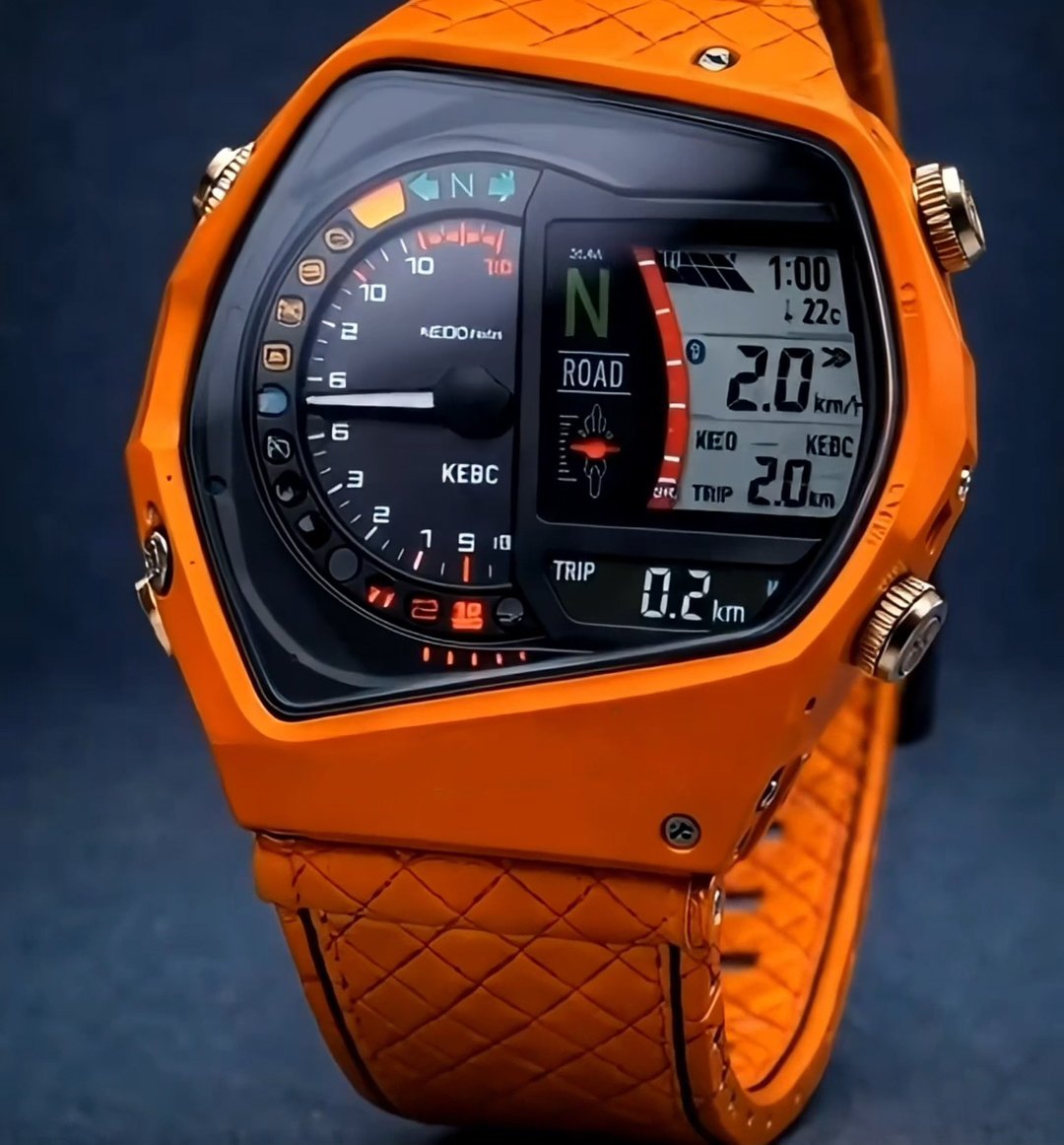 ⌚Yamaha Rennuhr | Duale analog-digitale Anzeige | Geschwindigkeits- und Tageskilometerzähler | Robustes oranges Design