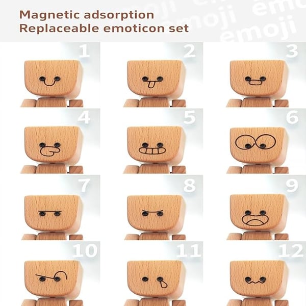 HappyTimber – Schaukelfigur aus Holz mit 12 magnetischen Emotionen