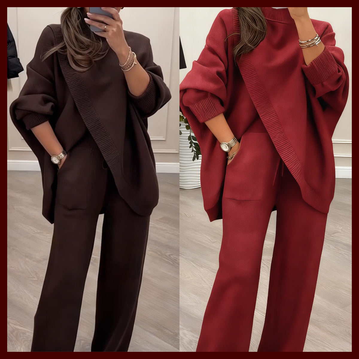 TranquilThreads – Oversized-Strickset – Lässige Eleganz