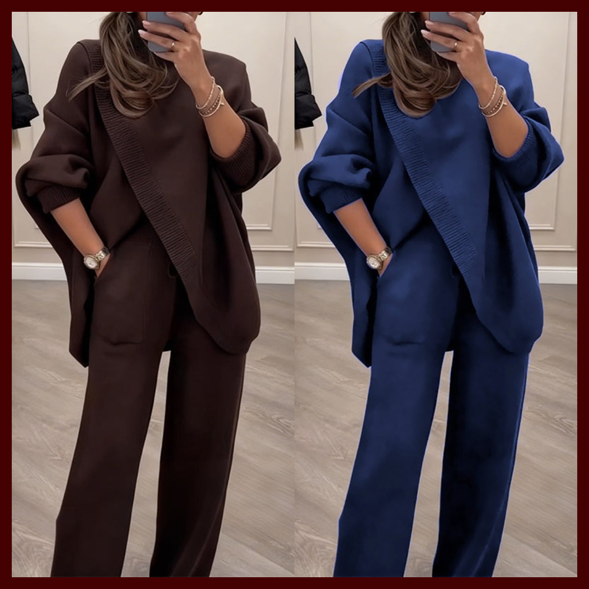 TranquilThreads – Oversized-Strickset – Lässige Eleganz