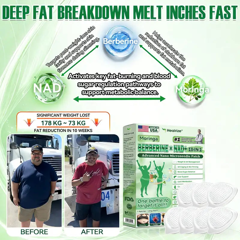 🇺🇸 𝐎𝐟𝐟𝐢𝐜𝐢𝐚𝐥 𝐔𝐒 𝐒𝐭𝐨𝐫𝐞 | 🧑‍⚕️🩺 𝐇𝐞𝐚𝐥𝐫𝐢𝐳𝐞® Moringa · Berberin × NAD+ 𝟏𝟎-𝐢𝐧-𝟏 𝐀𝐝𝐯𝐚𝐧𝐜𝐞𝐝 𝐍𝐚𝐧𝐨 𝐌𝐢𝐜𝐫𝐨𝐧𝐞𝐞𝐝𝐥𝐞 𝐏𝐚𝐭𝐜𝐡 — 𝐎𝐧𝐜𝐞 𝐃𝐚𝐢𝐥𝐲, Visible Results in 7 Days 