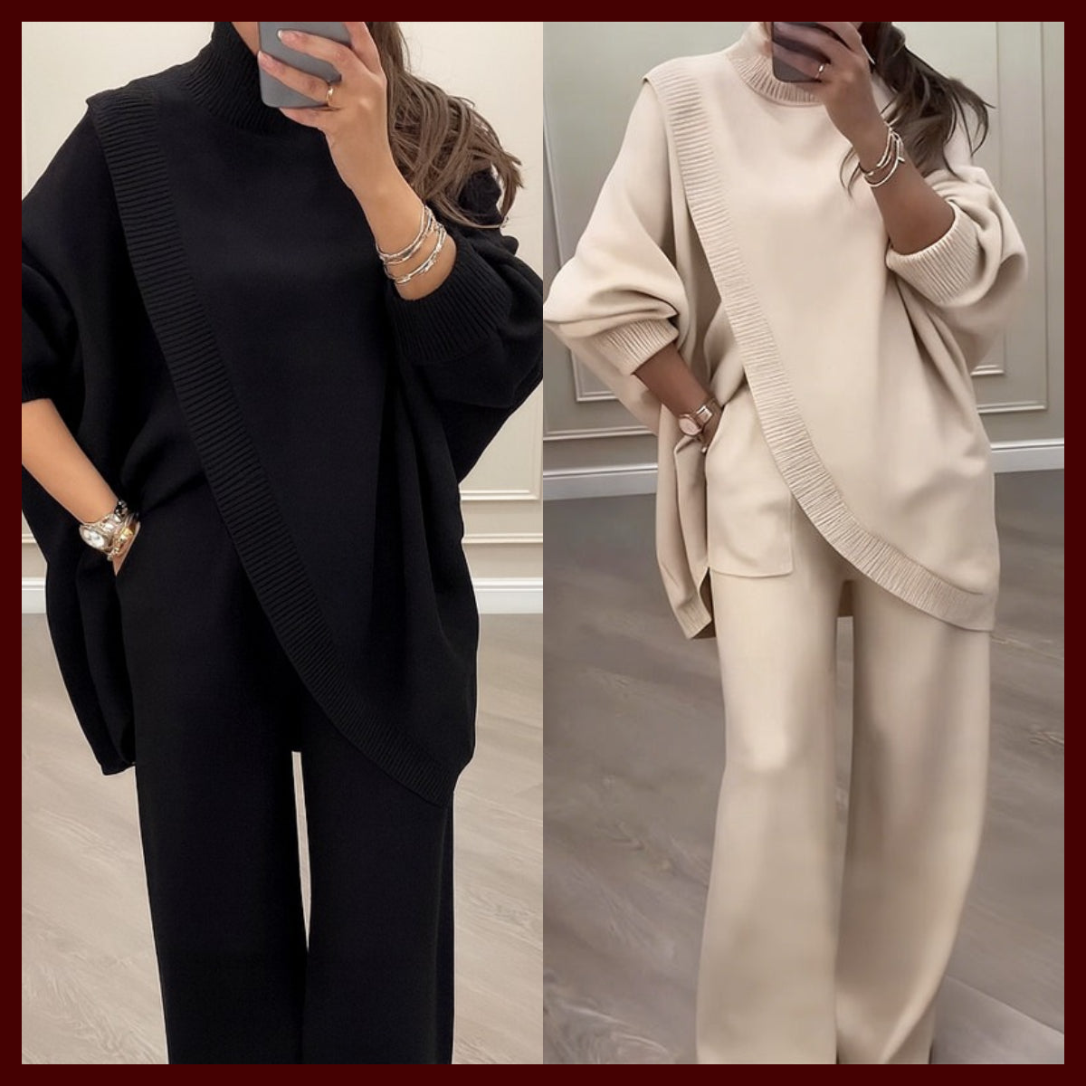 TranquilThreads – Oversized-Strickset – Lässige Eleganz