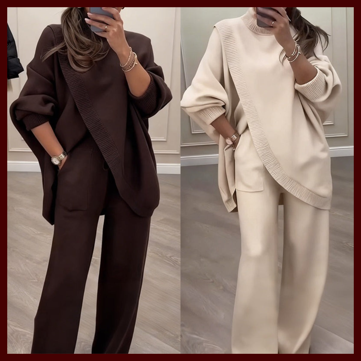 TranquilThreads – Oversized-Strickset – Lässige Eleganz