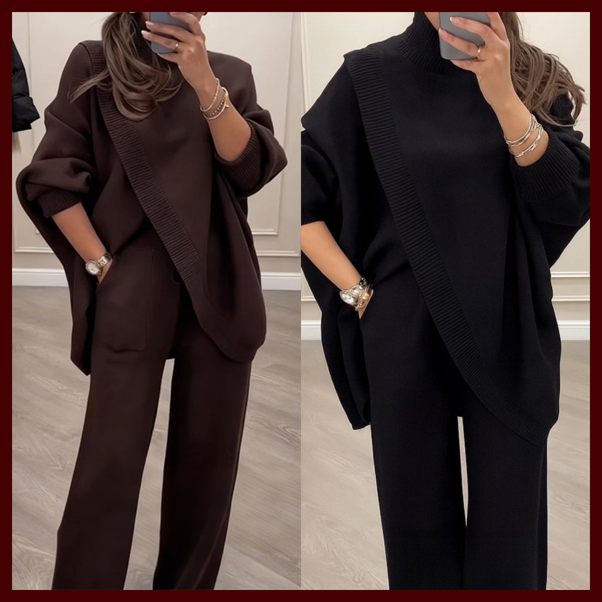 TranquilThreads – Oversized-Strickset – Lässige Eleganz