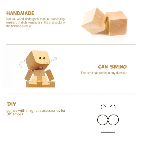 HappyTimber – Schaukelfigur aus Holz mit 12 magnetischen Emotionen