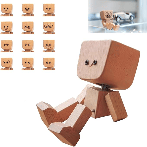 HappyTimber – Schaukelfigur aus Holz mit 12 magnetischen Emotionen