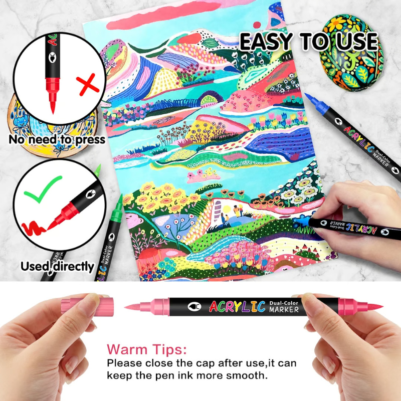 ColorCraft - Acrylmarker mit zwei Spitzen für präzises Zeichnen