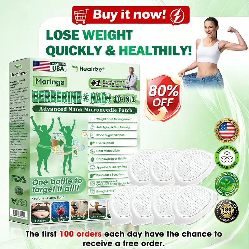 🇺🇸 𝐎𝐟𝐟𝐢𝐜𝐢𝐚𝐥 𝐔𝐒 𝐒𝐭𝐨𝐫𝐞 | 🧑‍⚕️🩺 𝐇𝐞𝐚𝐥𝐫𝐢𝐳𝐞® Moringa · Berberin × NAD+ 𝟏𝟎-𝐢𝐧-𝟏 𝐀𝐝𝐯𝐚𝐧𝐜𝐞𝐝 𝐍𝐚𝐧𝐨 𝐌𝐢𝐜𝐫𝐨𝐧𝐞𝐞𝐝𝐥𝐞 𝐏𝐚𝐭𝐜𝐡 — 𝐎𝐧𝐜𝐞 𝐃𝐚𝐢𝐥𝐲, Visible Results in 7 Days 