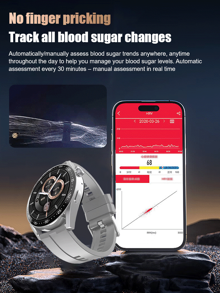 🔥HW schmerzfreie Blutzucker-GANZTÄGIGE Überwachung Smart Bluetooth Uhr