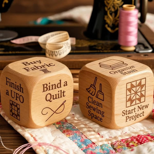 StitchRoll – Entscheidungswürfel für Quilter aus Massivholz