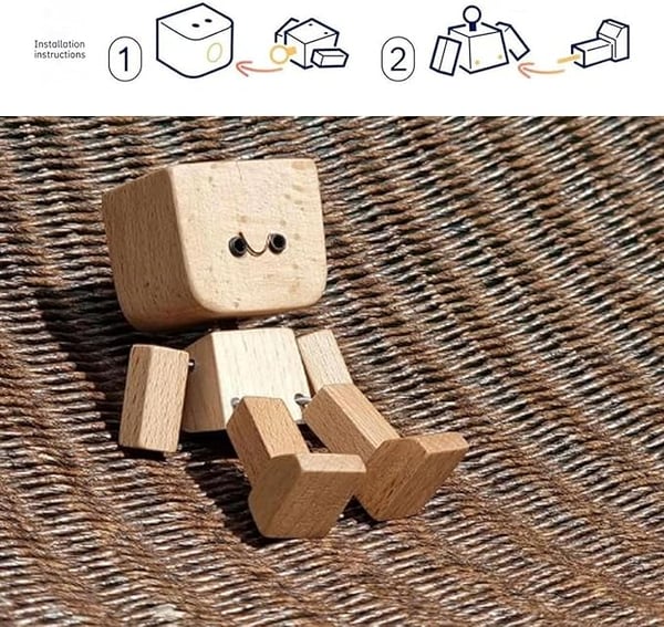 HappyTimber – Schaukelfigur aus Holz mit 12 magnetischen Emotionen