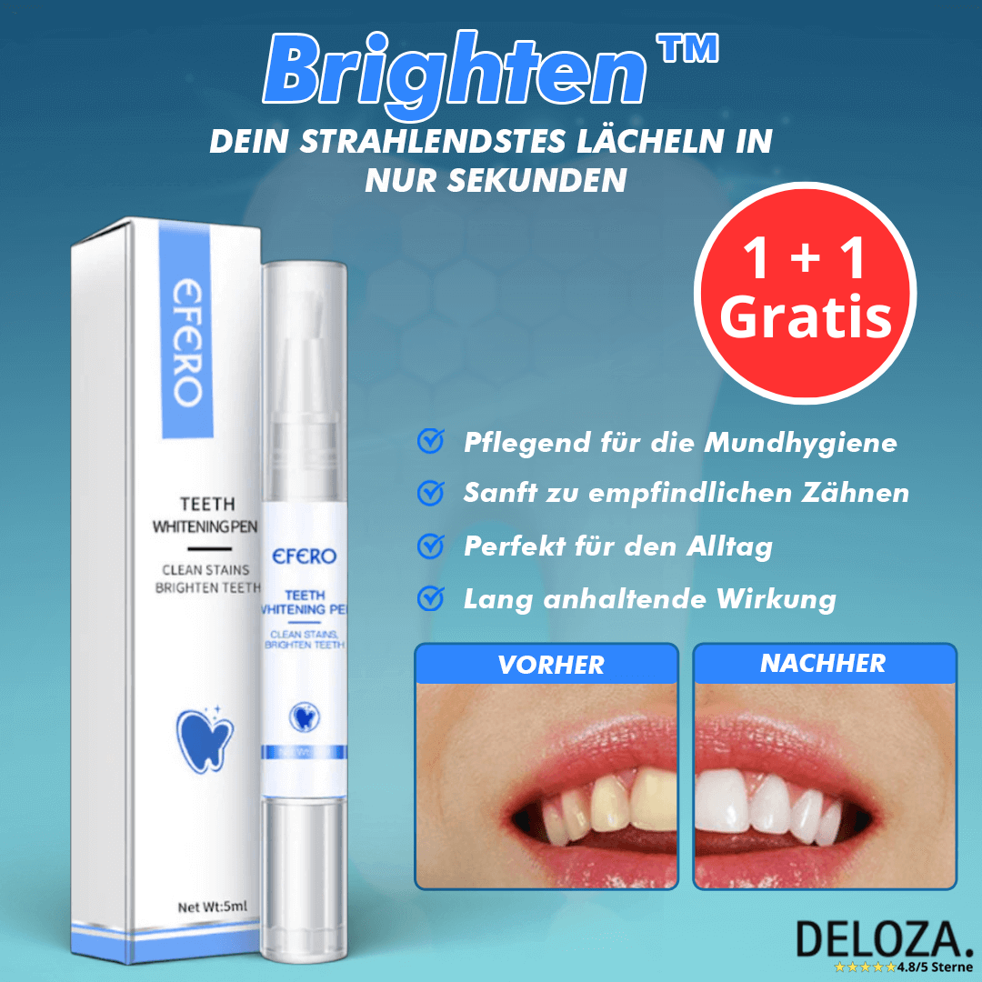 Brighten – Weißere Zähne in Sekunden [1+1 Gratis]