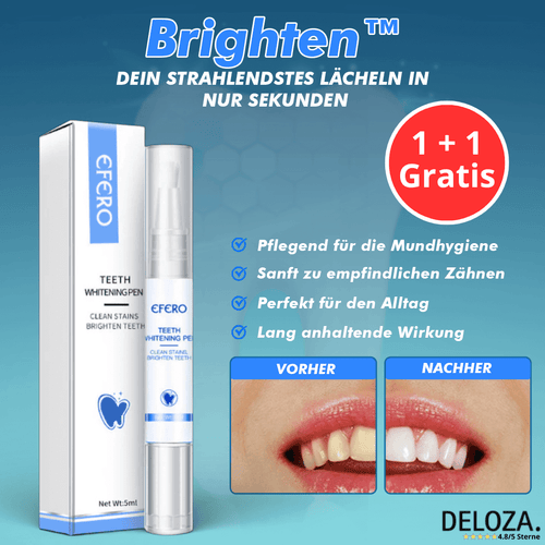 Brighten – Weißere Zähne in Sekunden [1+1 Gratis]