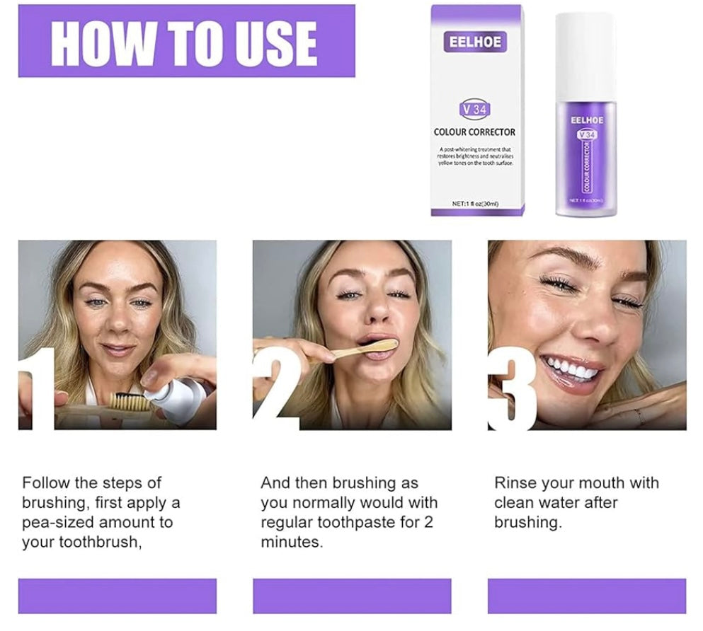 1+1 GRATIS | PureSmile® | Whitening Zahnpasta – Neutralisiert Gelbstich & sorgt für strahlende Zähne 😁