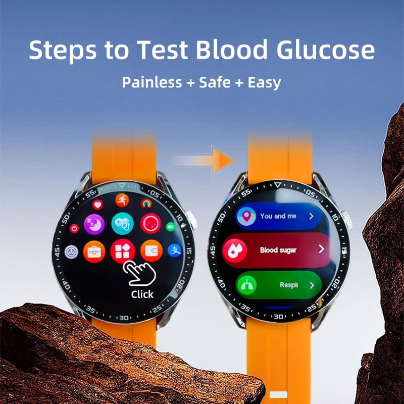 🔥HW schmerzfreie Blutzucker-GANZTÄGIGE Überwachung Smart Bluetooth Uhr