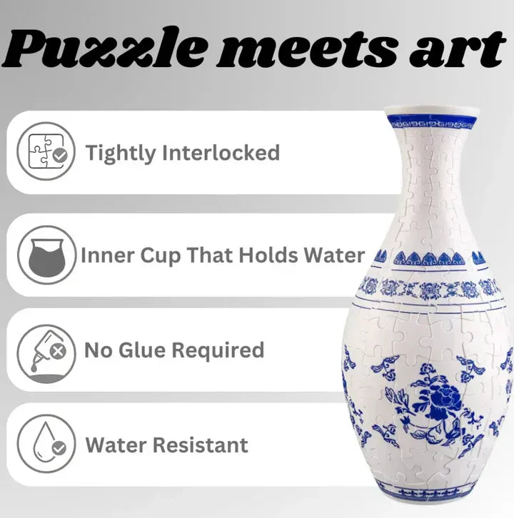 BloomCraft – Elegante 3D-Puzzle-Vase