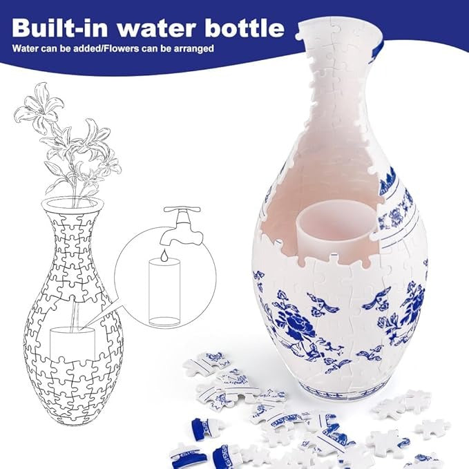 BloomCraft – Elegante 3D-Puzzle-Vase