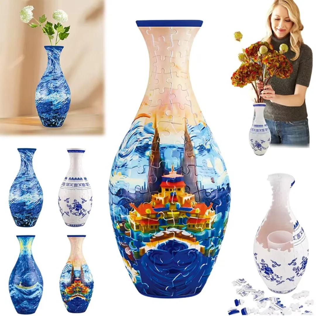 BloomCraft – Elegante 3D-Puzzle-Vase