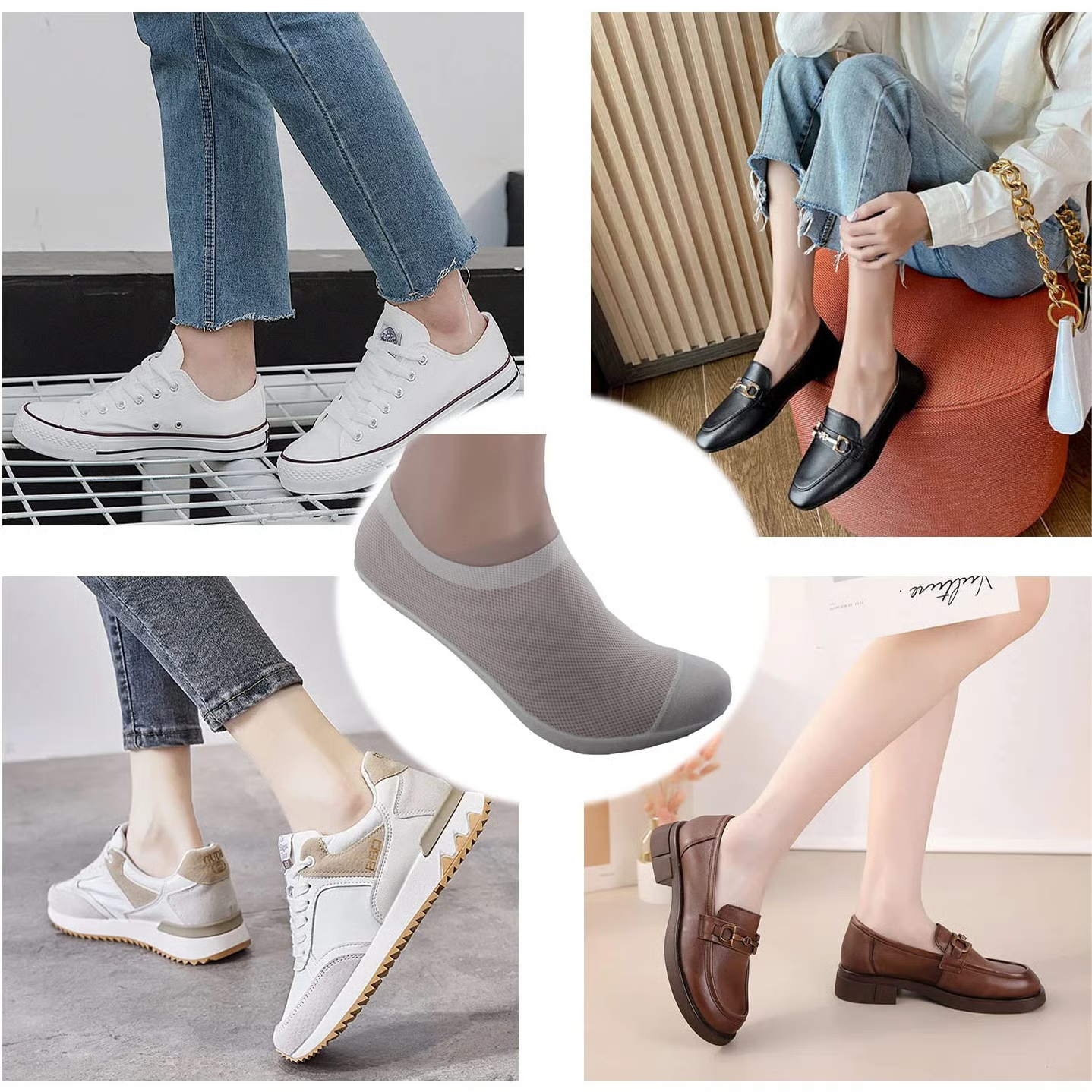 InvisiSoft – Rutschfeste, unsichtbare Socken aus gekämmter Baumwolle