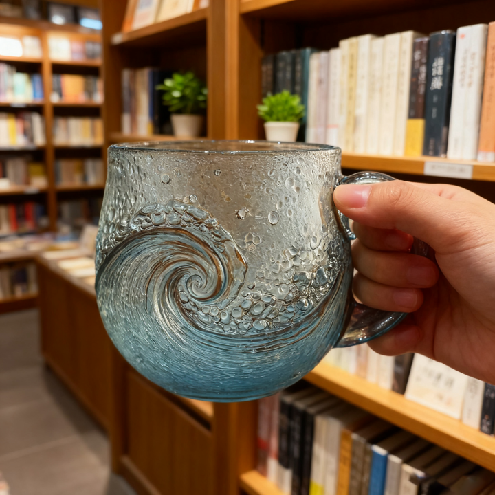 OceanWhirl – Handgefertigte Glastasse
