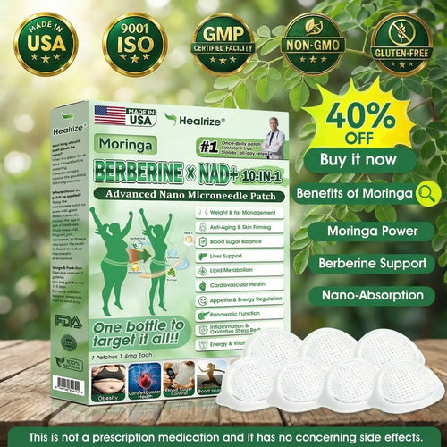 🇺🇸 𝐎𝐟𝐟𝐢𝐜𝐢𝐚𝐥 𝐔𝐒 𝐒𝐭𝐨𝐫𝐞 | 🧑‍⚕️🩺 𝐇𝐞𝐚𝐥𝐫𝐢𝐳𝐞® Moringa · Berberin × NAD+ 𝟏𝟎-𝐢𝐧-𝟏 𝐀𝐝𝐯𝐚𝐧𝐜𝐞𝐝 𝐍𝐚𝐧𝐨 𝐌𝐢𝐜𝐫𝐨𝐧𝐞𝐞𝐝𝐥𝐞 𝐏𝐚𝐭𝐜𝐡 — 𝐎𝐧𝐜𝐞 𝐃𝐚𝐢𝐥𝐲, Visible Results in 7 Days 